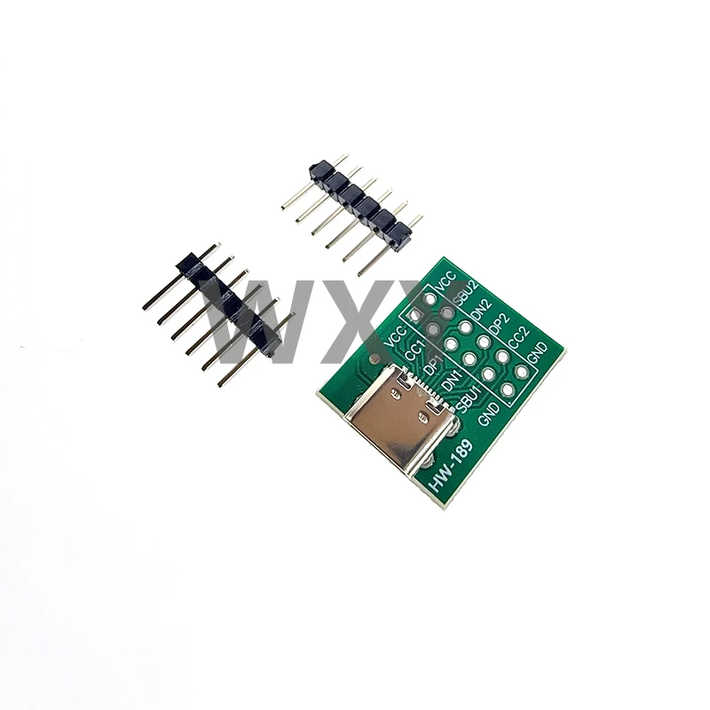 1-10PCS USB TYPE-C to DIP PCB Connector Pinboard Test Board Solder Female Dip Pin Header Adapter