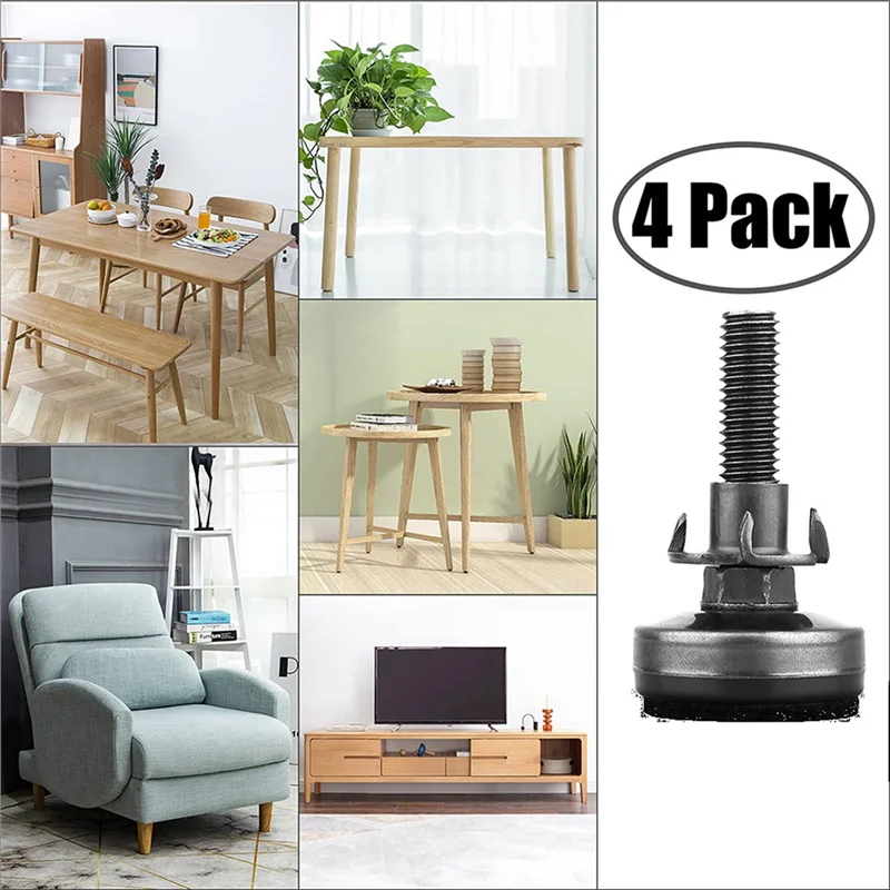 ABXF-16Pcs Furniture Levelers Heavy Duty Furniture Leveling Feet Adjustable Leg Levelers For Cabinets Tables Chairs Raiser