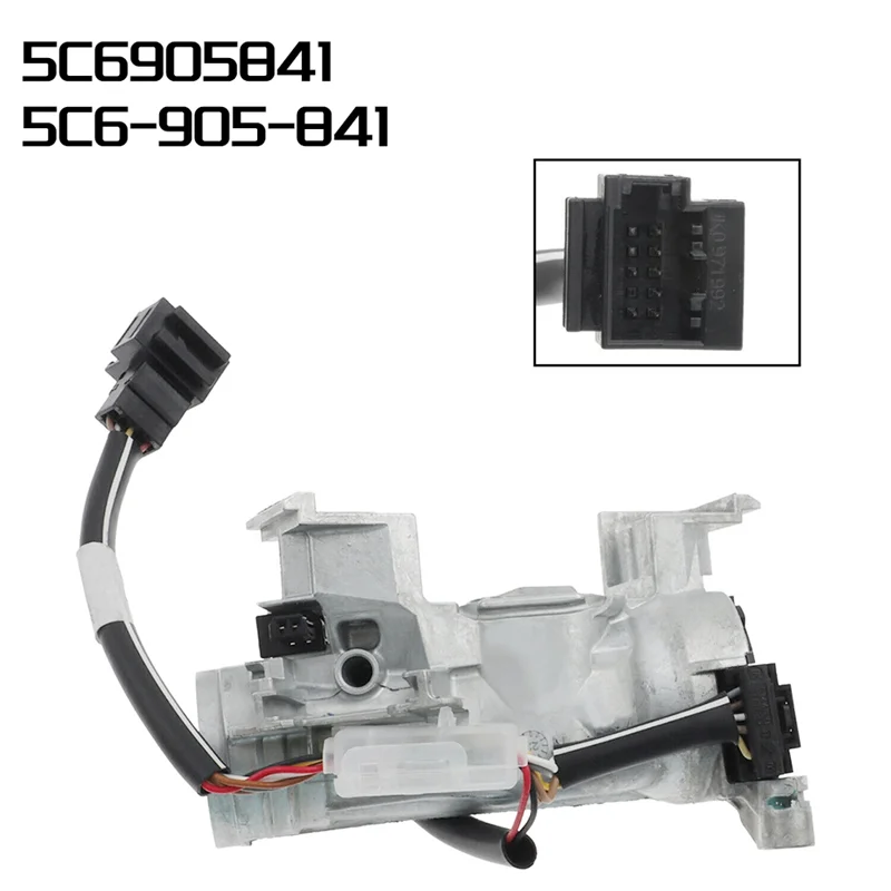 Auto Essential: alloggiamento serratura accensione blocco sterzo con cablaggio per Jetta-Sedan & Beetle 2011-2018, modello 5C6905841 5C6-905-841