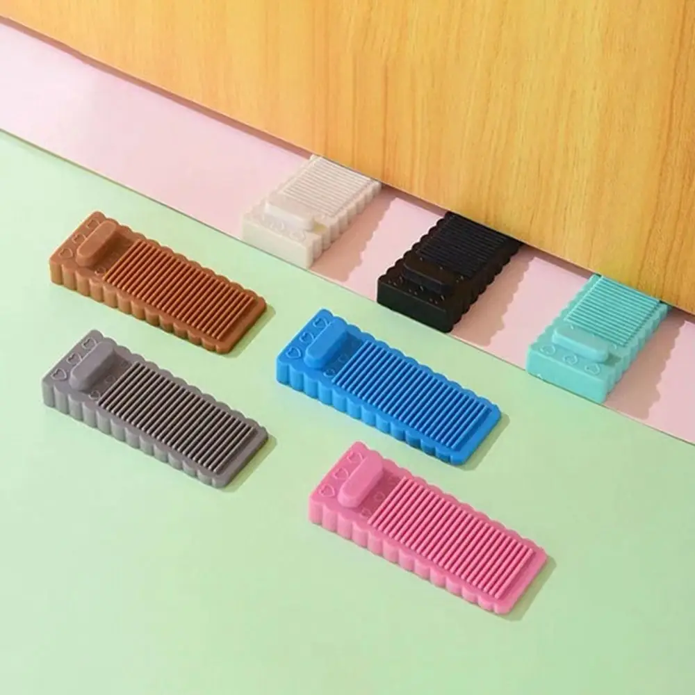New PVC Door Stopper Safety Wedge Floor Holder Windproof Wall Protectors Doorstop Bedroom