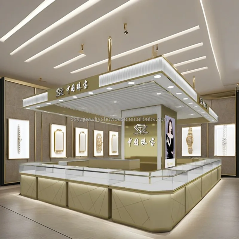 custom.Hot Selling Fancy Store Interior Decoration Design Glass Aluminium Jewelry Store Show Cases Mall Cabinet Display Retail S