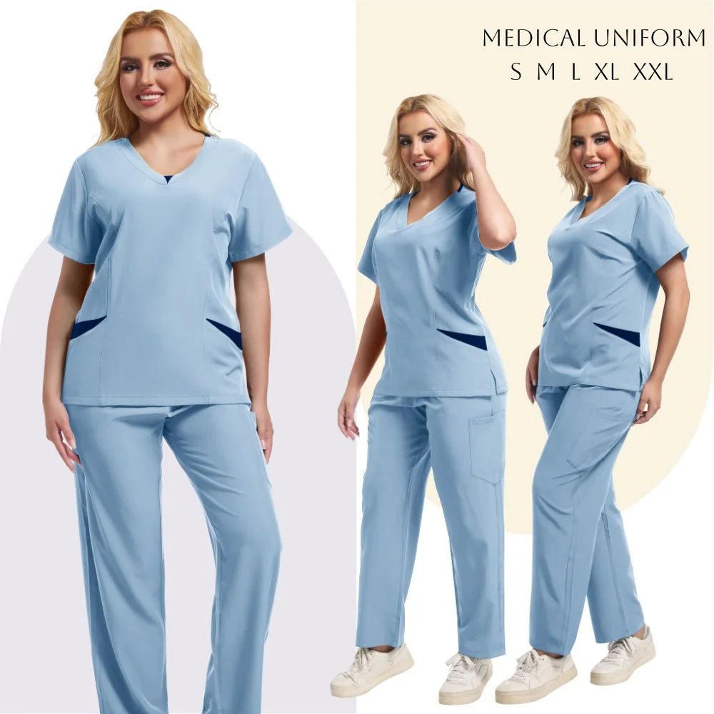 

Women's Surgical Gowns Nurse Suits Tops and Pants Medical Gowns Scrubbing Clinical Beauty Salons Hydrotherapy Gowns Work Wear