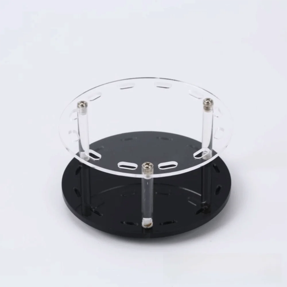 12 Holes Eyelash Tweezers Holder 360° Rotate Detachable Design Lash Tweezers Stand Acrylic Material Round Tweezer Storage Box