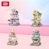 LOZ Street View Series Food Street Ice Cream Shop Panda Cafe Flower Shop Microparticle model children's building blocks toys