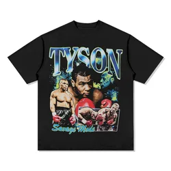 2025 American Ali Pacquiao Tyson Davis T-shirt Vintage Boxing Fighting Men Trend Pure Cotton Quality Casual Short-sleeved Top