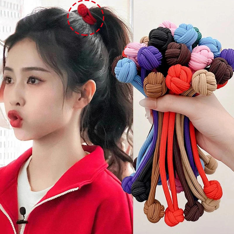 

Высокоэластичные толстые резинки для волос, красочные завязанные ленты для волос для высокого хвоста и булочки, аксессуары для волос для девочек, забавный милый аксессуар