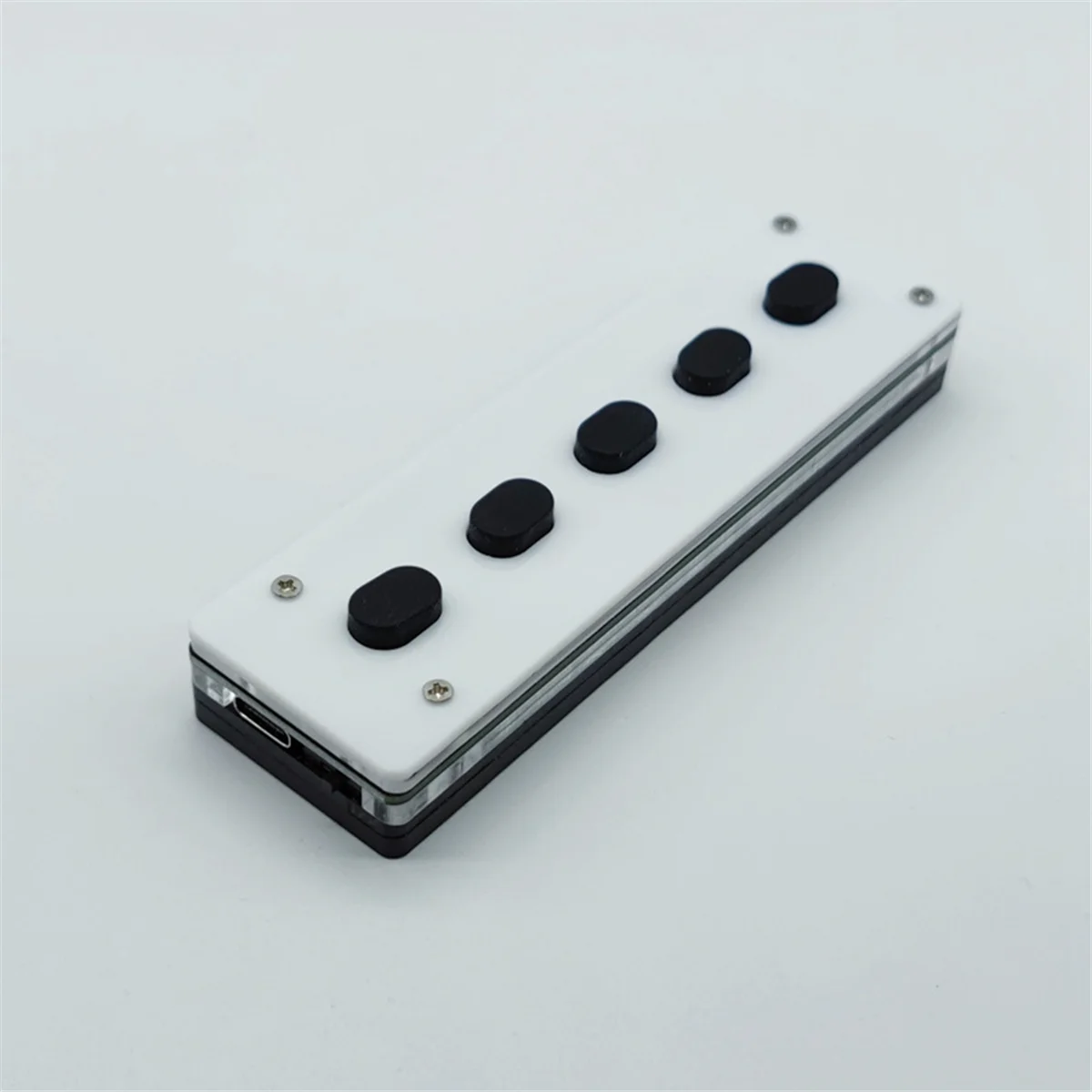 A56XQ Cicha silikonowa klawiatura Bluetooth do programowania niestandardowego Makro 5 klawiszy Macropad Kopiuj wklej Klawiatura USB, Bluetooth + USB