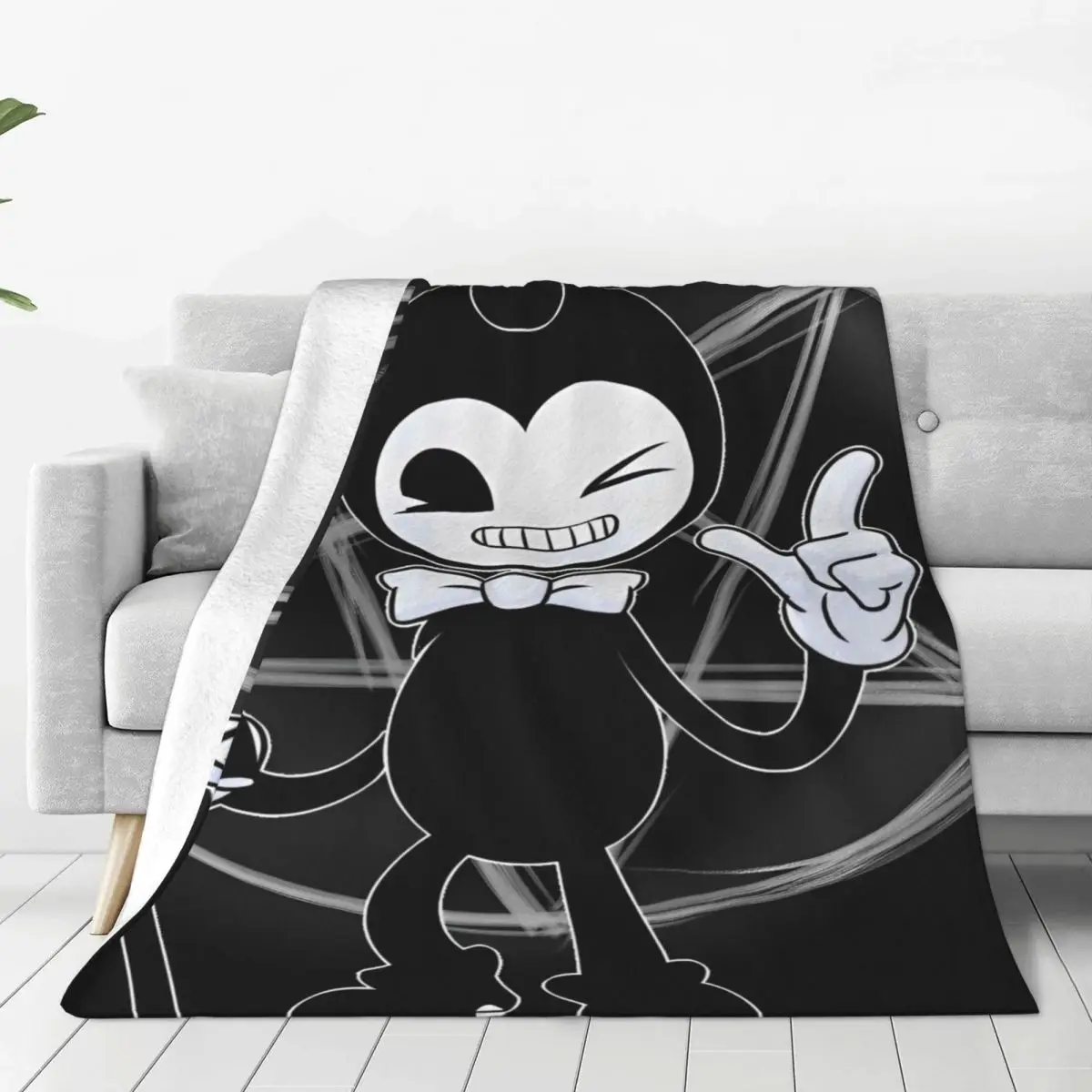 Cute Bendy Cartoon Fleece Throw Blankets Game Blankets for Sofa Car Warm Quilt