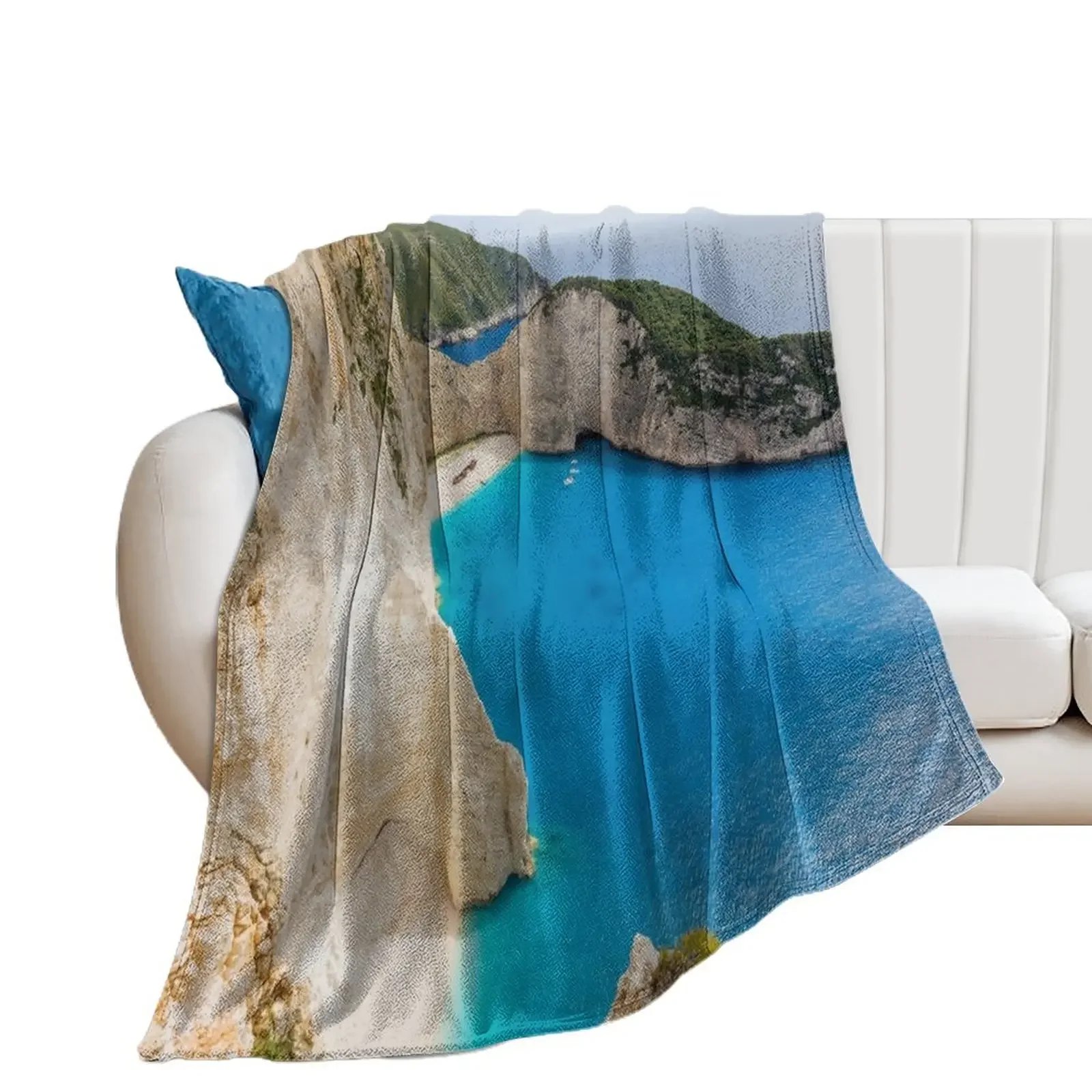 

Mountains and sea, Zante, Greece Throw Blanket Luxury Thicken Luxury Designer Hairy Blankets