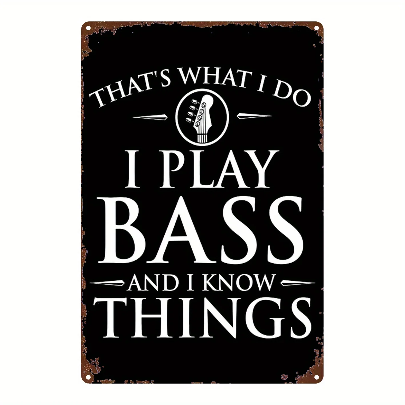 2D Flat 1pc Bassist Metal Sign - Retro Music Quote Wall Decoration  - Heavy Iron Sign, Suitable for Bassists, Guitarists