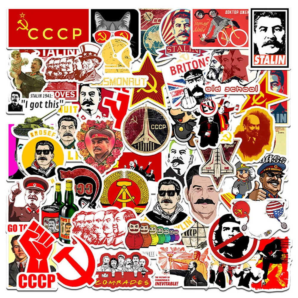 10/30/50PCS Stalin World War II CCCP Sticker Graffiti DIY Scrapbook Guitar Refrigerator iPad Laptop Waterproof Sticker Wholesale