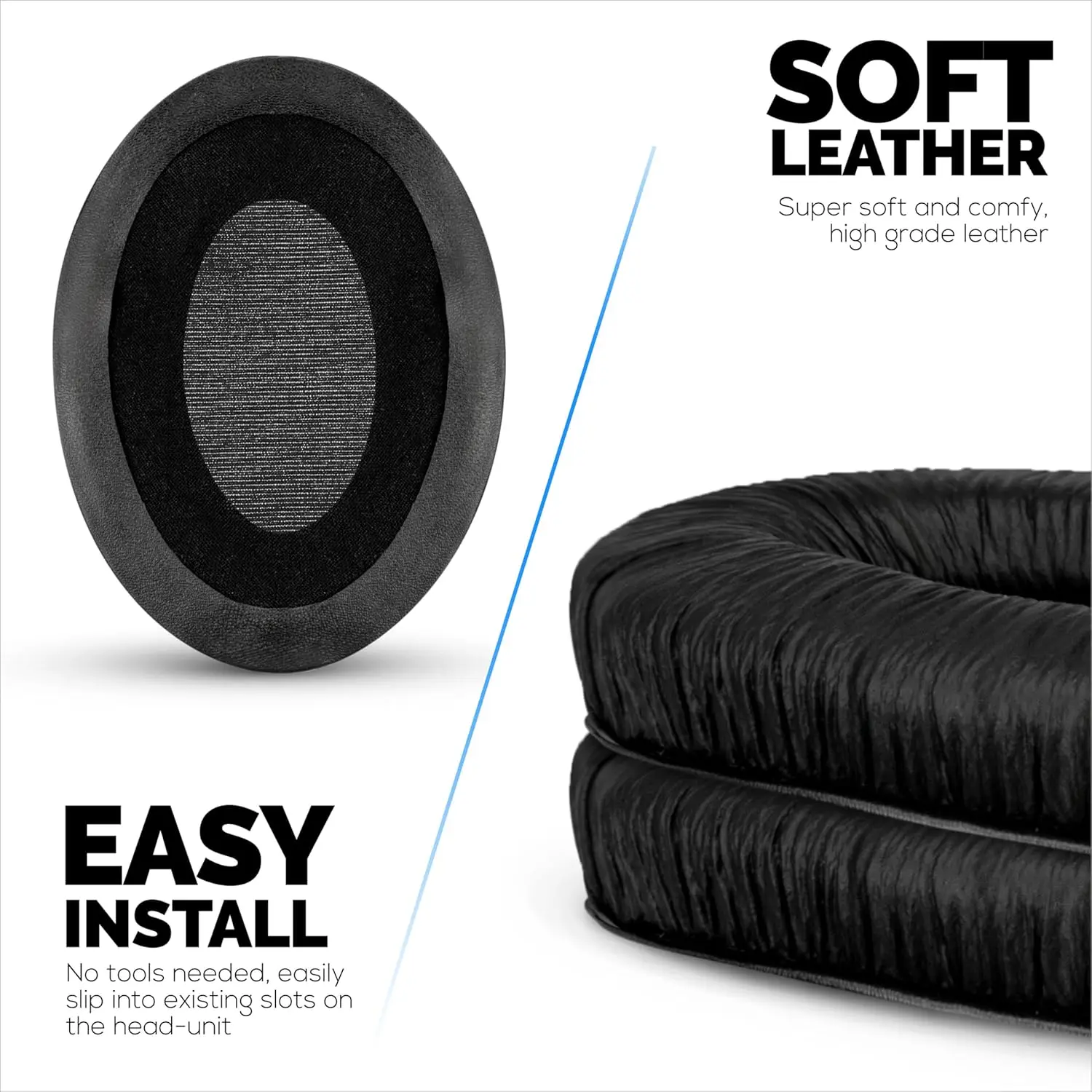 Almofadas de substituição HD280 para Sennheiser HD280 PRO, HD280 Silver, HD281, HMD280 PRO, HMD281, HMD280-XQ. Cushi de couro macio