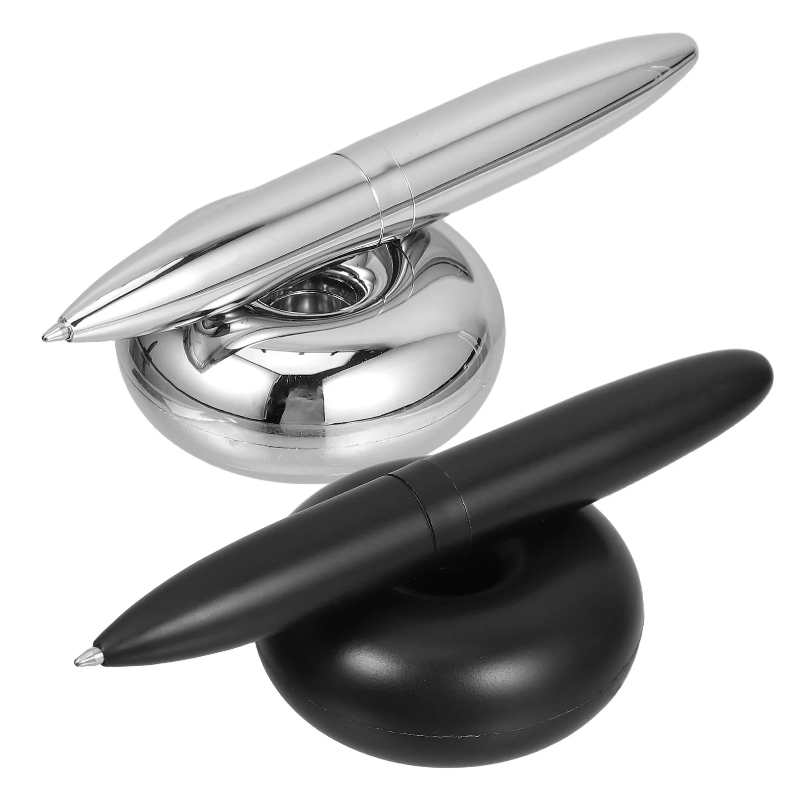 2Pcs Floating Ballpoint Pens Magnetic Suspension Design Metal Pen Gift Set for Office School Business Writing Use