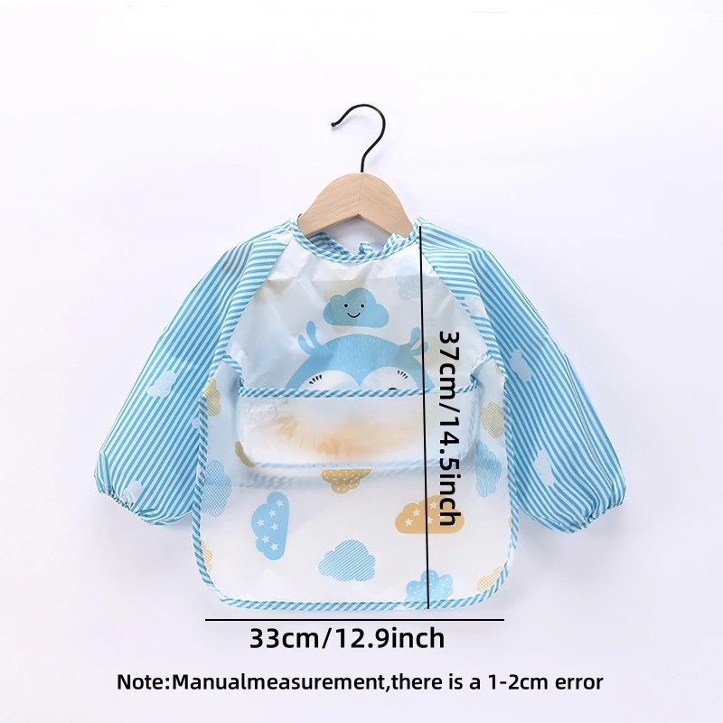 Cartoon Cute Baby Bibs Long Sleeve Art Apron Animal Smock Baby Bib Burp Clothes Soft Feeding Eat Toddler Waterproof Smocks