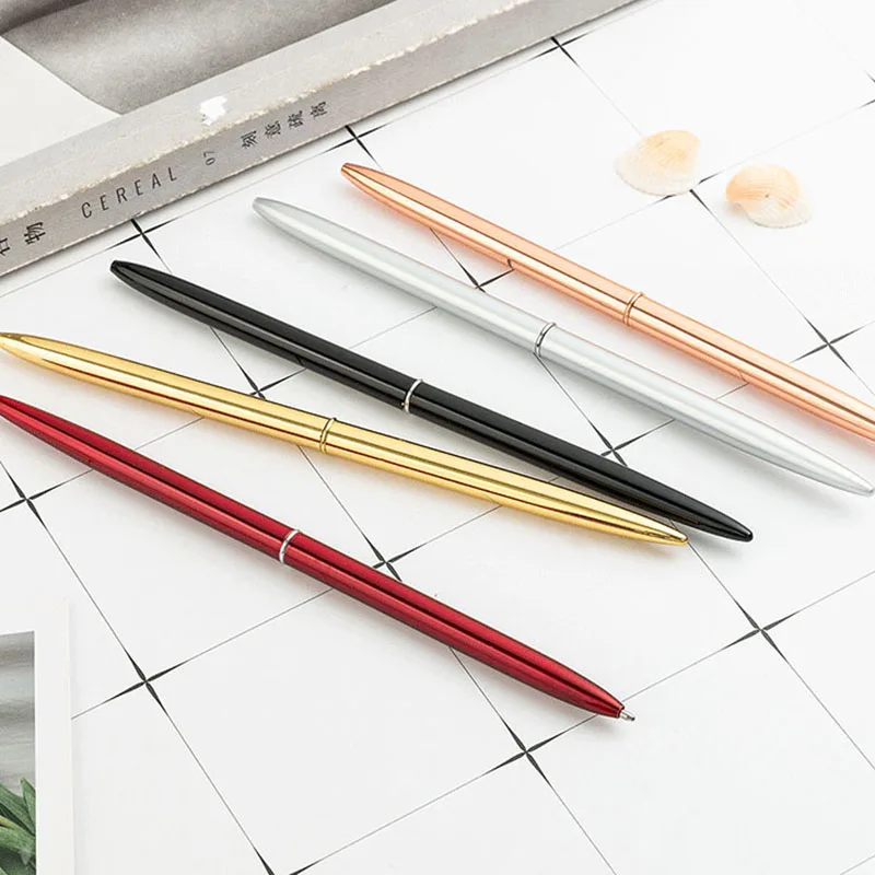 Luxury Metal Ballpoint Pen Business Office Advertising Custom Gift Stationery Rose Gold Roller Ball Pen 1.0 Mm Refill Ink Black