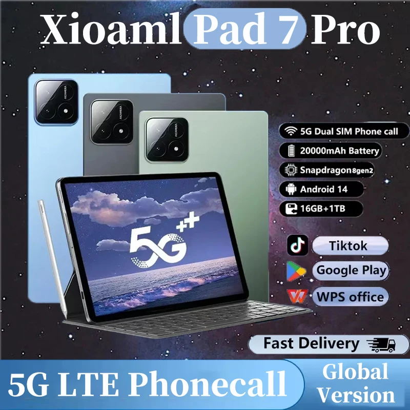 

Global Version Pad 7 Pro Tablet Android 14 Pad 6 Pro Snapdragon 8 Gen2 16GB 1TB 2TB 5G Dual SIM WiFi GPS 4K Tablet PC 2025 New