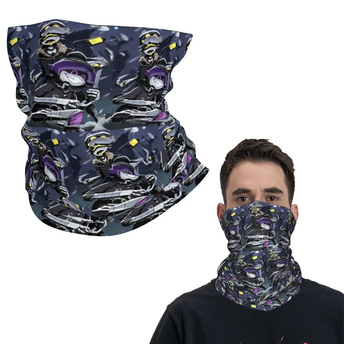 

Murder Drones Uzi Collage Game Anime Bandana Neck Cover Printed Magic Scarf Warm Cycling Scarf Running For Men Women Adult