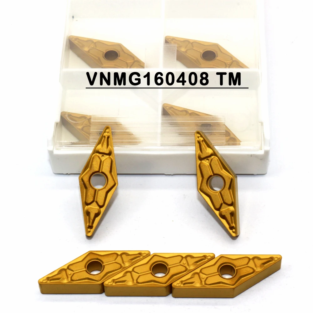 High Quality 10PCS VNMG160408 TM T9125 Carbide Inserts External Turning Tool CNC Lathe Cutter Tools Metal Blade