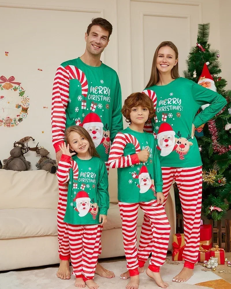 Christmas Family Matching Pajamas Adult Kid Baby Outfits Women Man Girl Boy Tops Pants Xmas Sleepwear Pyjamas Dog Clothes