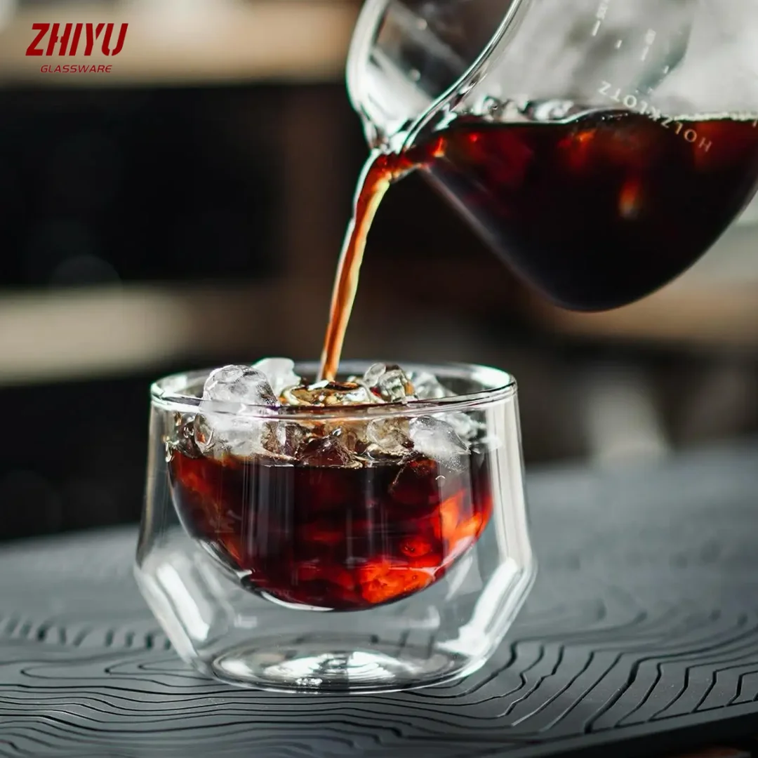 Doppelschichtige Kaffeetasse aus Glas, hitzebeständiges Design für Latte Art, hoher ästhetischer Wert, Premium-Qualität, 50–300 ml