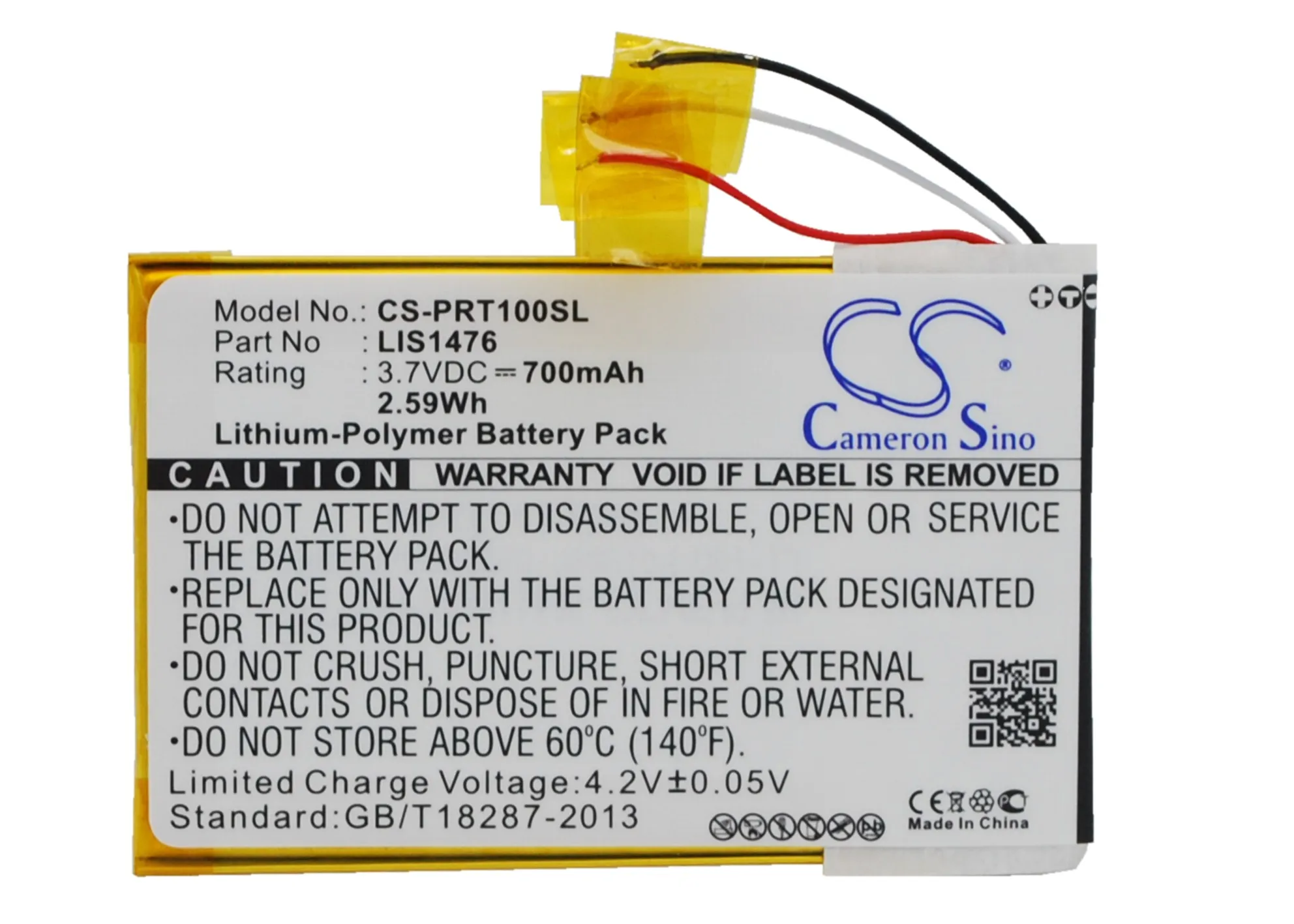 Cameron Sino 700mAh Battery For Sony PRS-T1  PRS-T2  PRS-T3  PRS-T3S  PRS-T3E 1-853-104-11  LIS1476  LIS1476MHPPC(SY6)