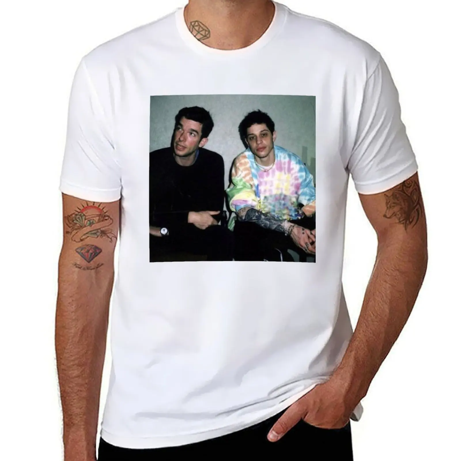 

Pete Davidson and John Mulaney T-Shirt Big Size Short Sleeve Tee for Men