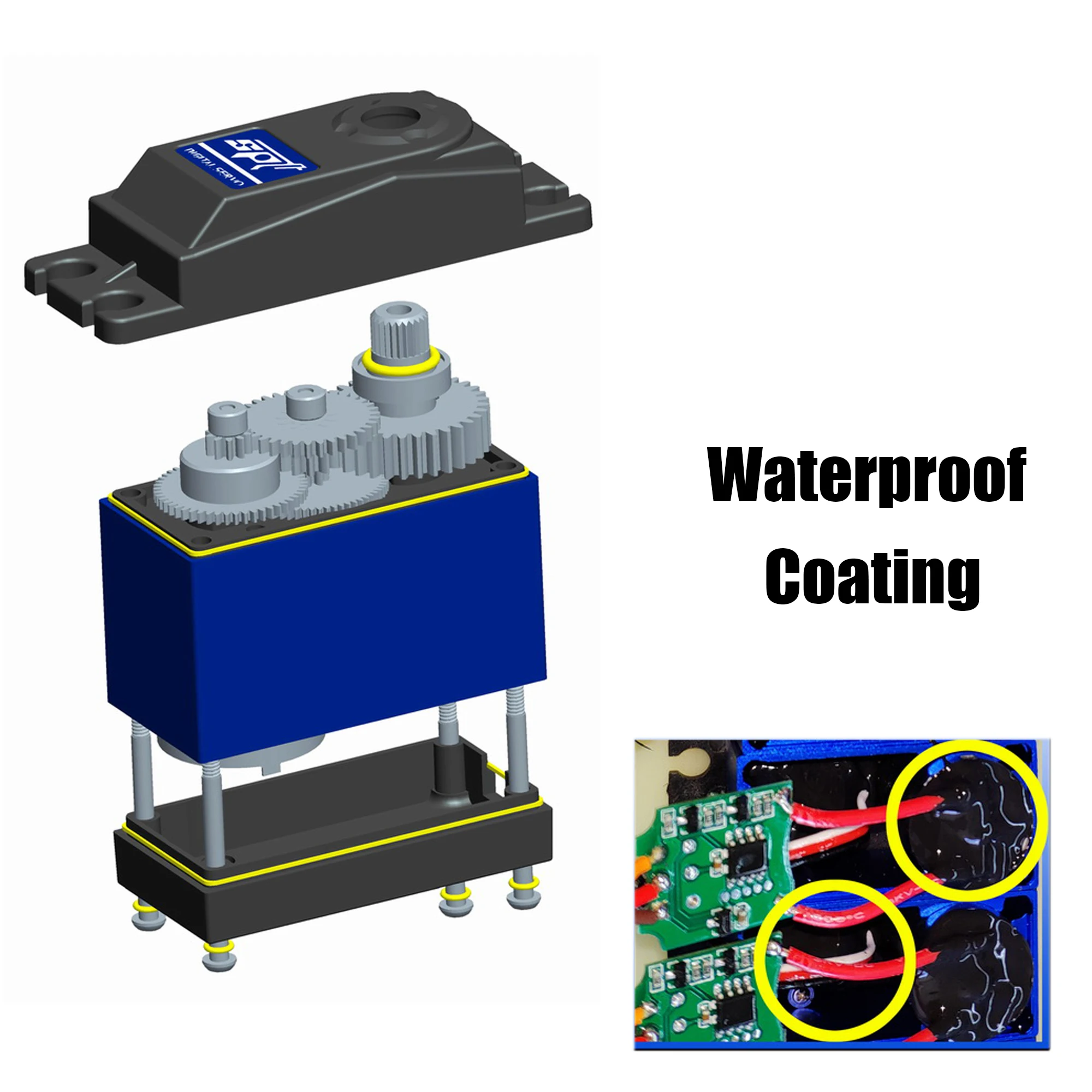 SPT 25KG 35KG Metal Gear Large Torque Digital Servo Waterproof Motor 25T Arm for RC Crawler Car SCX10 TRX4 Robot Upgrade Part