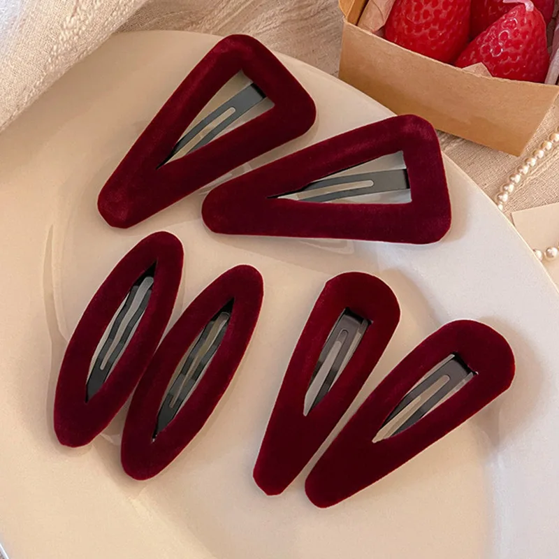 

Autumn winter School Girls Velvet Hair Clip For Women Black BB clip Vintage Flocking hairclip fashion hairpin hair accessorries