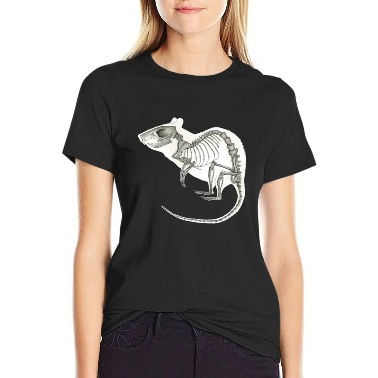 Ratten skelett: Tier anatomie T-Shirt Tier druck Shirt für Mädchen plus Größe Tops Sommer Tops T-Shirts für Frauen Grafik