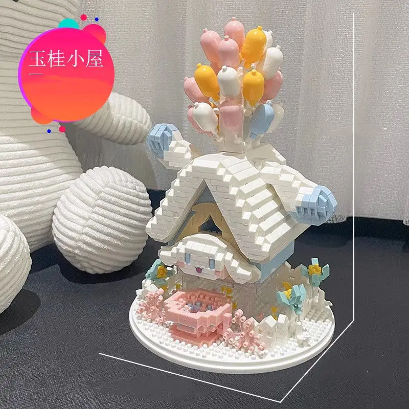 

Cinnamoroll Anime Kawaii Sanrio Building Decoration Cute Cartoon Desktop Pendant Children Lovely Christmas Gifts for Girls