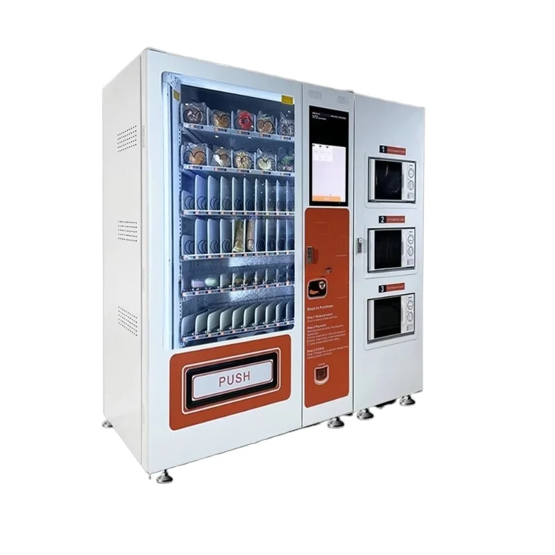 Customized 24 Hour Self Service Vending Machine Hot Food Lunch Box Dispenser Automatic Pre-Prepared Dish SDK Function for Sale