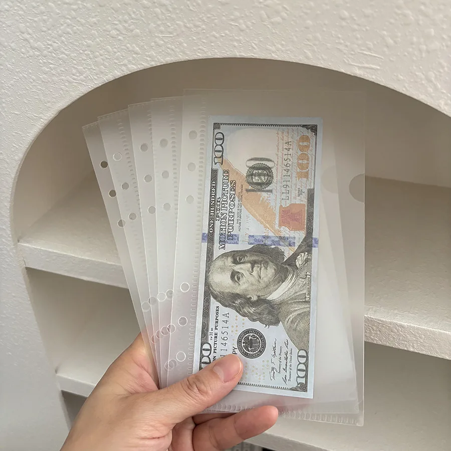 A5 A6 A7 5 szt. PP Matowe, 6-otworowe kieszenie do segregatora, wodoodporne kieszenie na dokumenty. — zdjęcie produktu 4