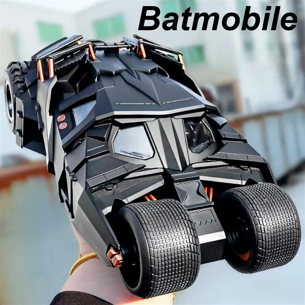 1:24 Batmobile Alloy GTR Miniature Car Kids Toy Model Shock Absorption with Sound Light Doors Opened Vehice for Boyfriend's Gift