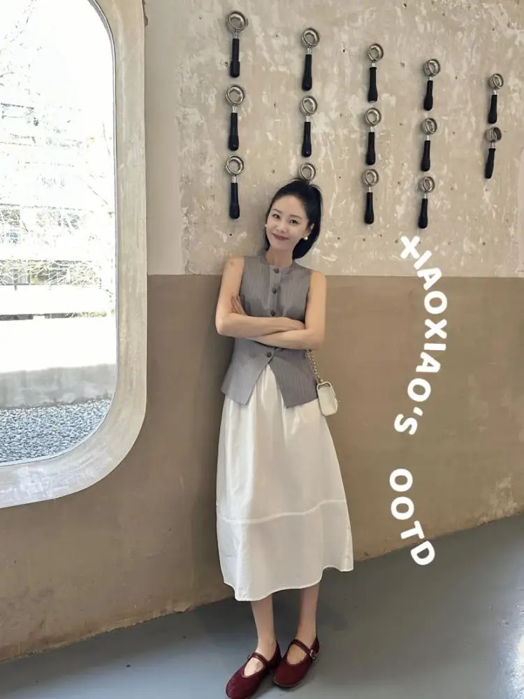 

Ele ey, свободный крой, круглый жилет Ne, женский топ с утягивающей талией, универсальная модная летняя одежда