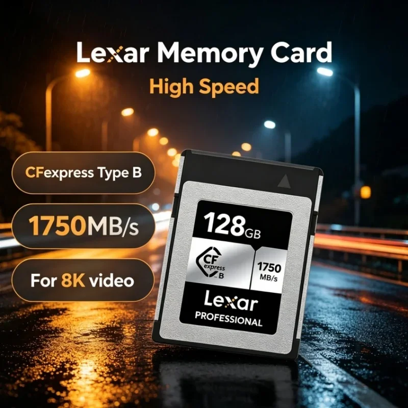 Lexar CFexpress Type B Memory Card Storage Card 128GB 256GB 512GB CF express Type B Card Read 1750MB/s For 8K RAW Video