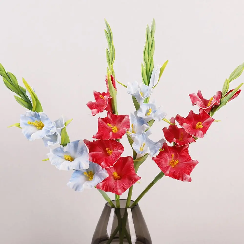 

PU Artificial Gladiolus Branches Floral Art Real Touch Simulation Gladiolus Flower Handmade Fake Flowers Outdoor Garden Decor