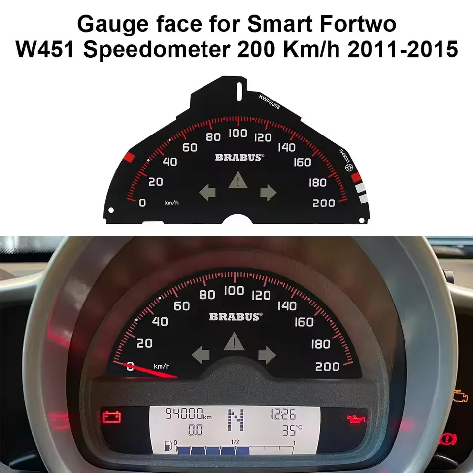 Gauge Face for Smart Fortwo W451 Speedometer Tachometer and Clock 200 Km/h 160KM/H