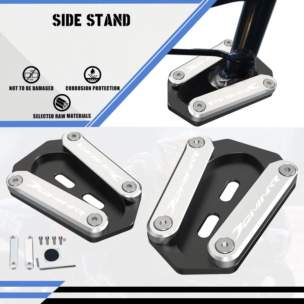 

For BAJAJ DOMINAR 250 400 All YEARS Motorcycle Accessories DOMINAR250 Kickstand Extension Foot Side Stand Enlarger Pad Plate