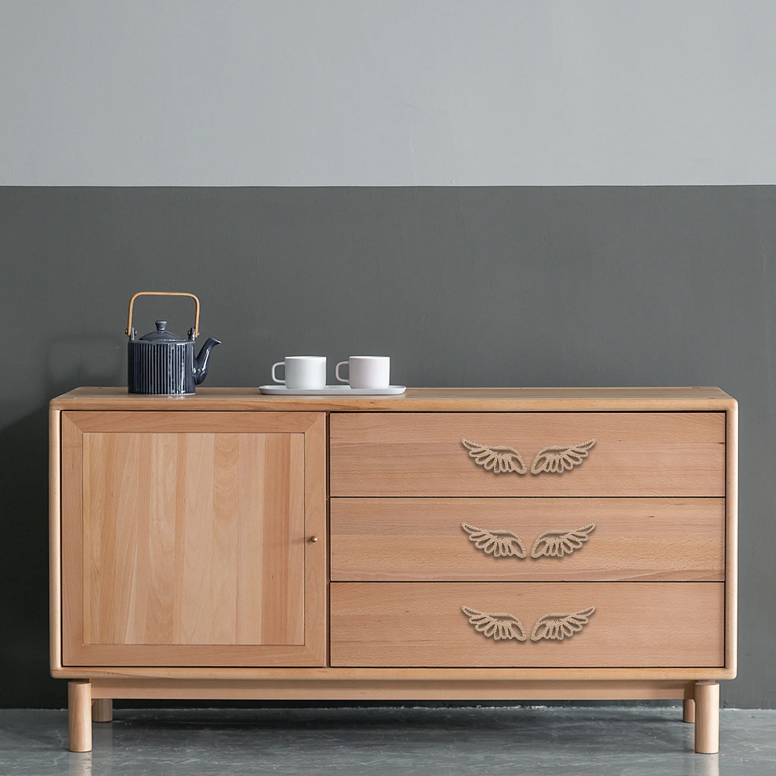 

60Pcs Angel Wings Wooden Chips Unfinished Natural Wood Vintage Hollow Cutout Rustic Ornaments DIY Craft Embellishment Decoration