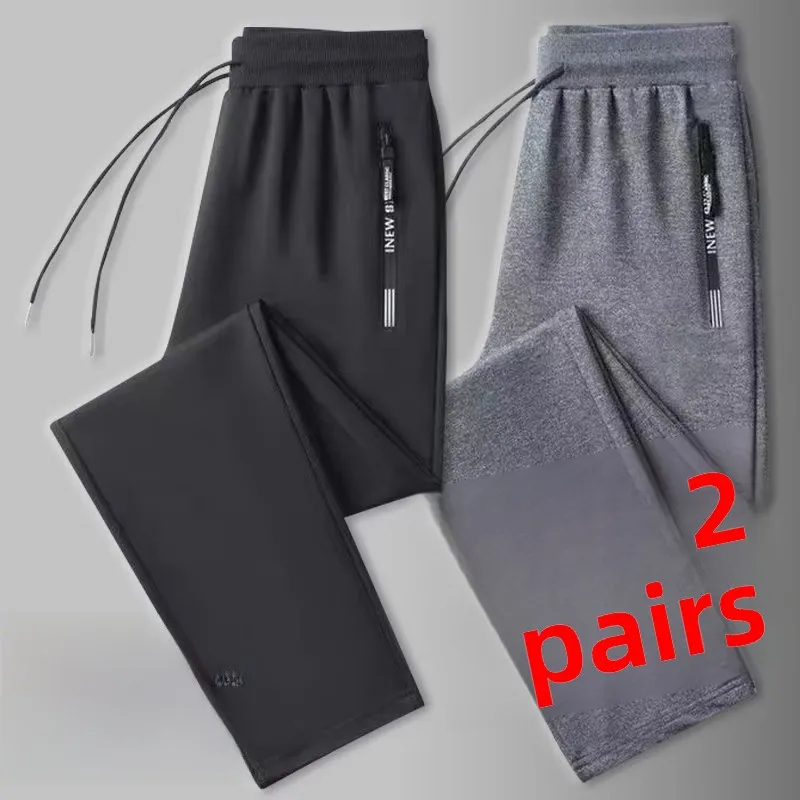 

Men's Casual Straight Leg Long Pants Spring Autumn Versatile Loose Fit Elastic Sports Nine Point Trousers Trendy Korean Sle