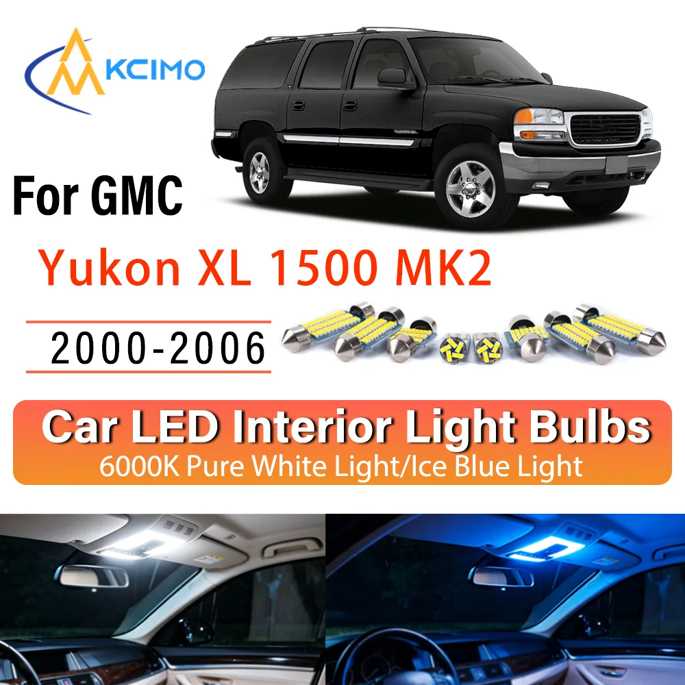 

For GMC Yukon XL 1500 MK2 2000-2006 Persistent Glow LED Interior Light Kit Replacement Dome Map Trunk Cabin Lamps Upgrade