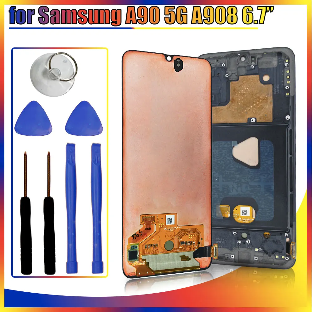 Super AMOLED LCD for Samsung Galaxy A90 5G LCD Display Touch Screen  Assembly Replacement for Sasmsung A908B A908N A9080 Display