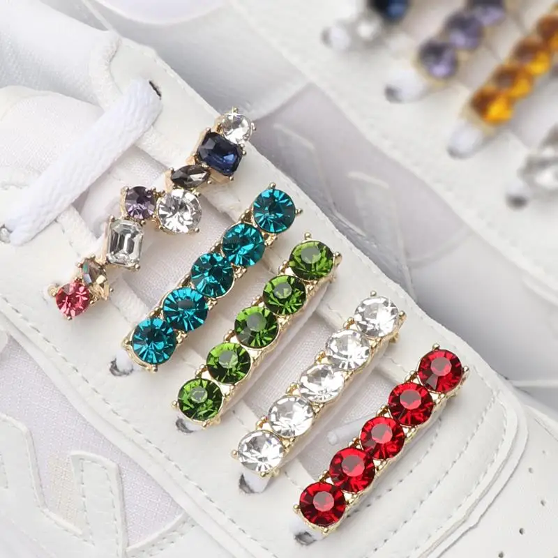 

Dropshipping Shoe Charms Colorful Rhinestone Sneaker Charms Girl Gift Shoe decoration DIY Shoelaces Buckles shoes accesories