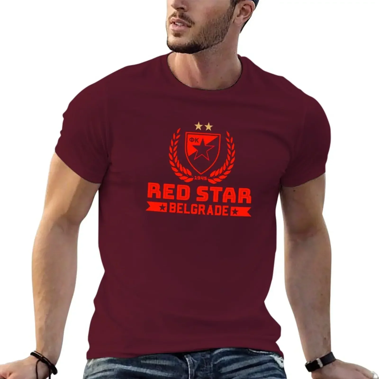 Red Star Belgrade Crvena Zvezda T-Shirt vintage clothes top oversized t shirt men new in tops & tees Short Sleeve Round Collar