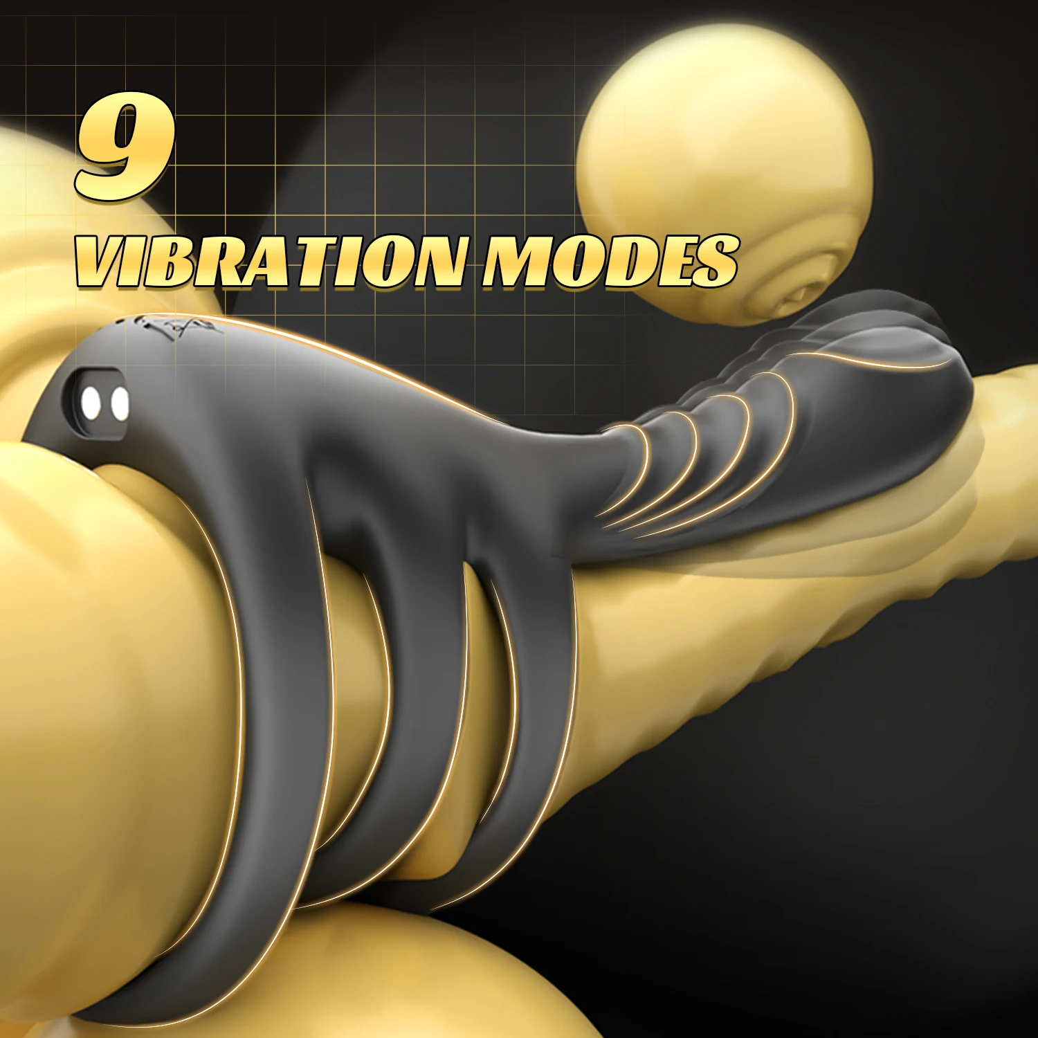 9 Mode Vibrator Penis Rings for Men Silicone Three Rings Delayed Ejaculation Cock Lasting Trainer Penis Enlargement Sleeve view 6