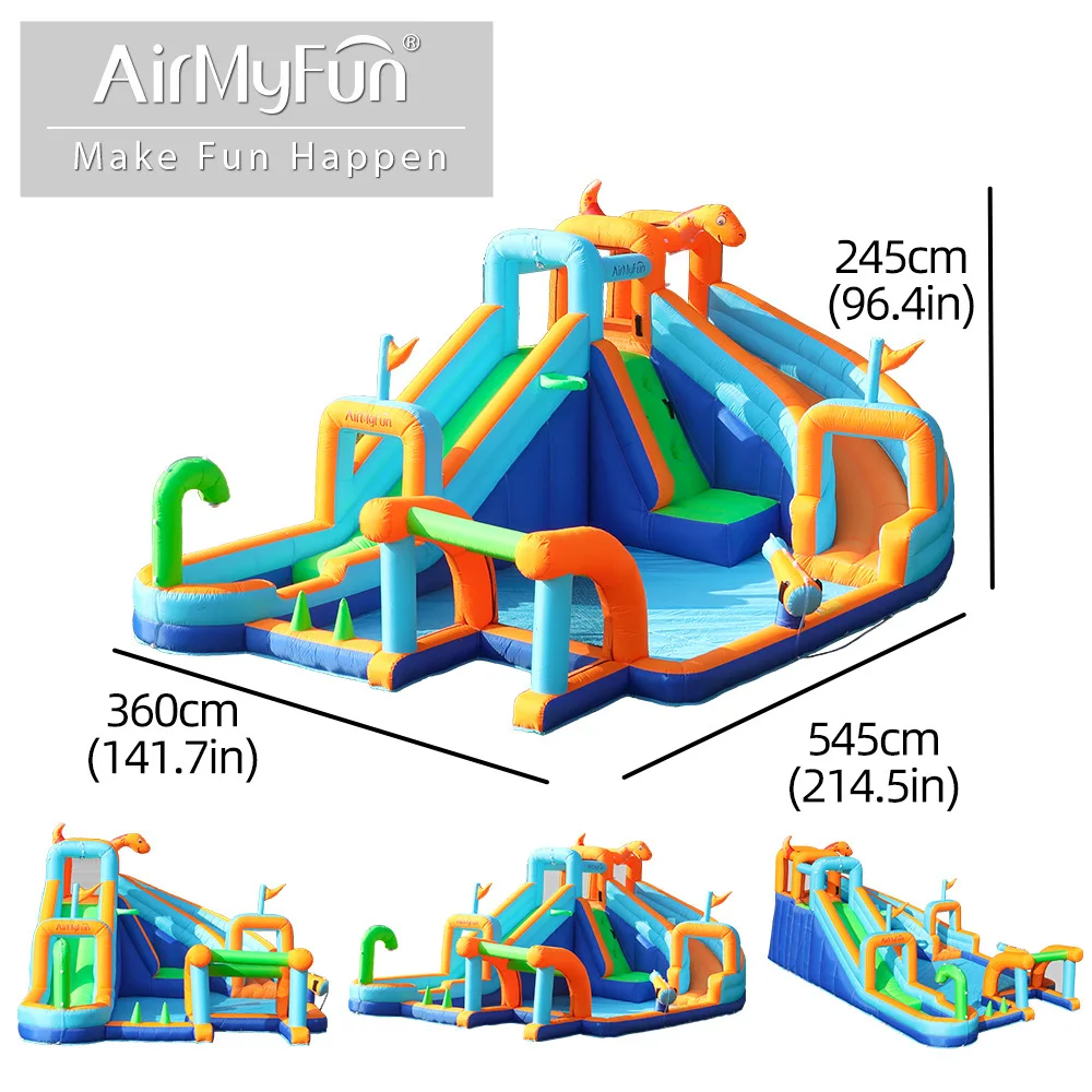 AMF Opblaasbare waterglijbaan voor kinderen Mini Bounce House Home Opblaasbare glijbaan Speelwater Opblaasbaar kasteel Indoor Wave Pool