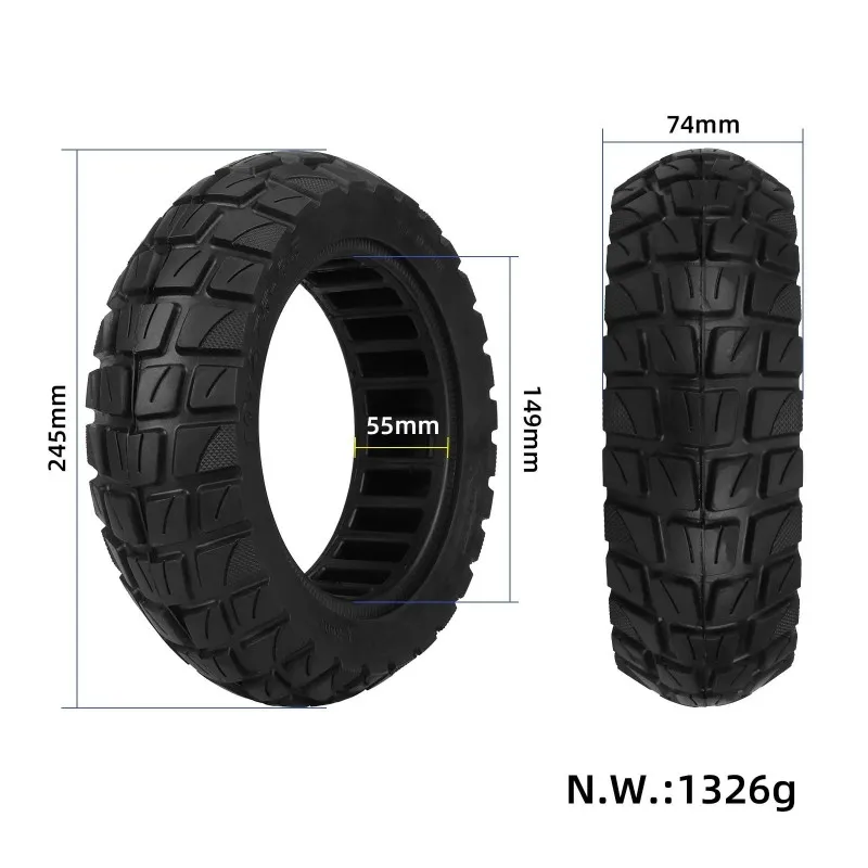 

A74K-Off-Road 10X2.75-6.5 Scooter Solid Tire Tubeless Design Kickscooter Vacuum Tyre 10X2.75-6.5