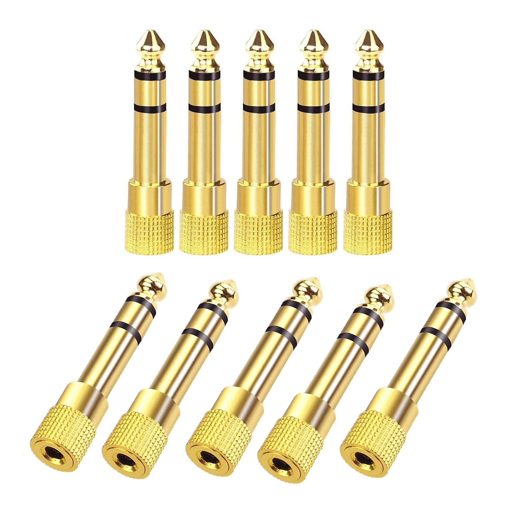 

5-10PCS 6.35mm 1/4 Male Plug To 3.5mm 1/8 Inch Female TRS Stereo Audio Jack Adapter for Aux Cable Guitar Amplifier Headphone