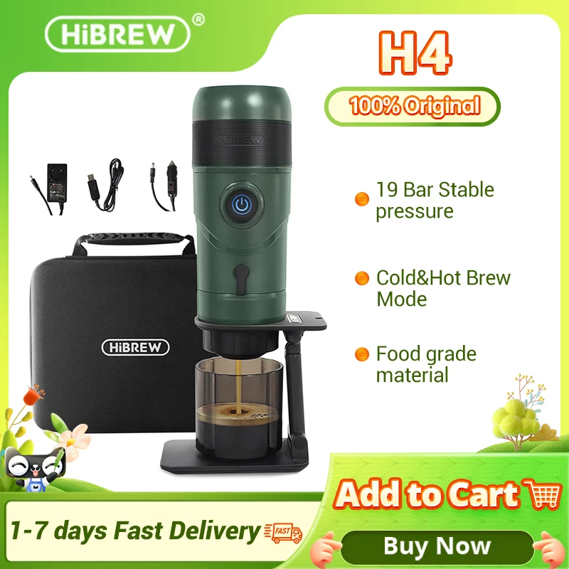 آلة صنع قهوة اسبريسو محمولة باللون الأخضر والأبيض من hi166 طراز H4 لصنع قهوة نسبرسو من Dolce Gusto