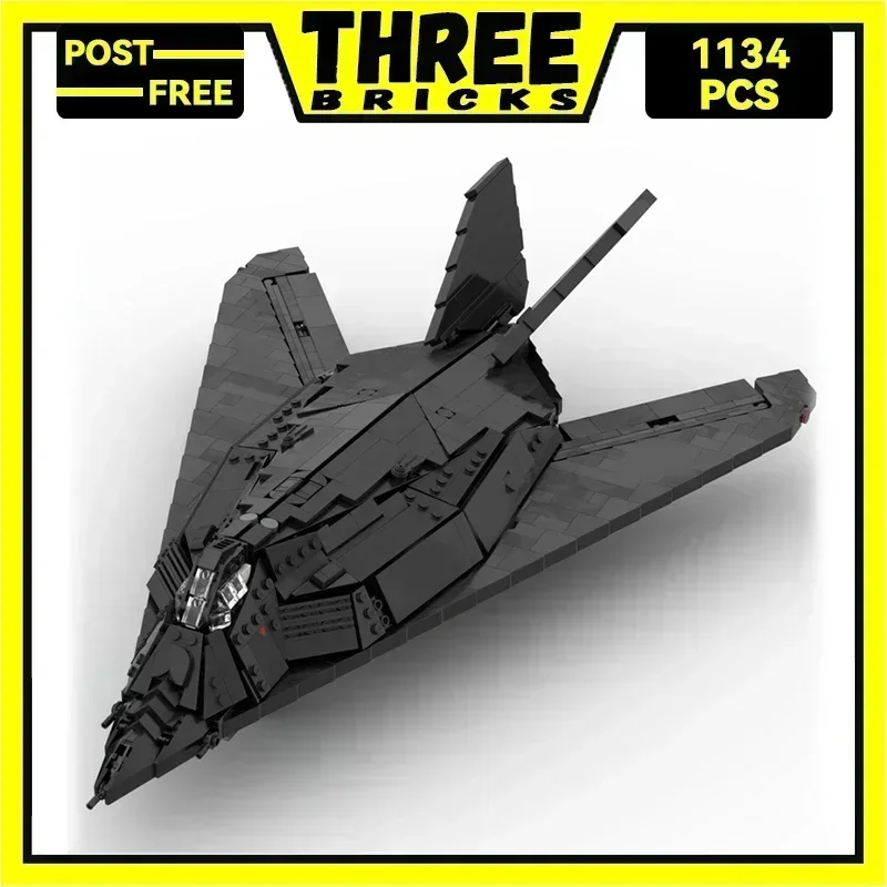 

Moc Building Bricks Военная модель самолета F-117 Nighthawk Fighter Технология Блоки Подарки Рождественские игрушки Наборы «сделай сам» Сборка